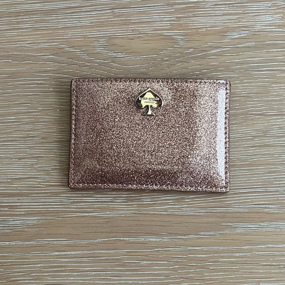 Kate Spade Rose Gold Glitter Card Holder - Picture 7 of 8